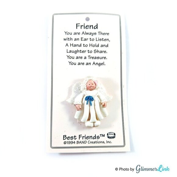 🌻Vintage 1994 Angel "Friend" Pin by Band Creations - Picture 2 of 6